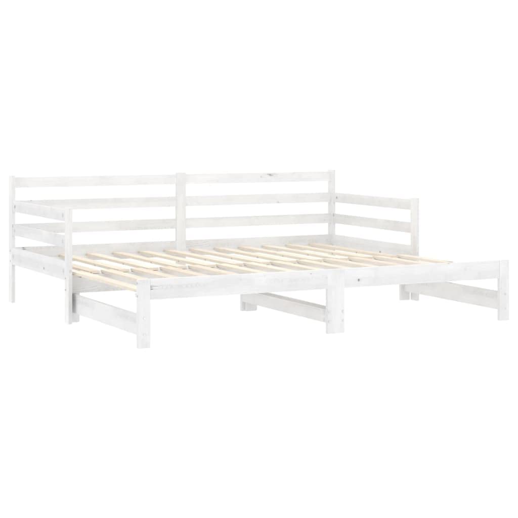 Hothingwell Łóżko przesuwne 2X 90x200 cm Białe lite drewno sosnowe