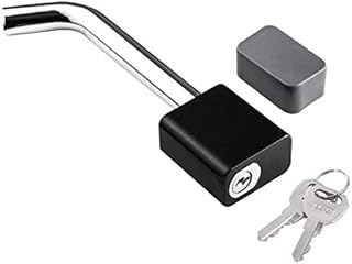 CZC AUTO Trailer Hitch Receiver Lock, Padlock Style and Swivel Head，Dia 5/8 Inch Bent Pin for Class III IV 2 2-1/2 Inch Receiver, Fits Bike Rack Tray Ball Mount for Towing Trailer Truck Car Boat RV
