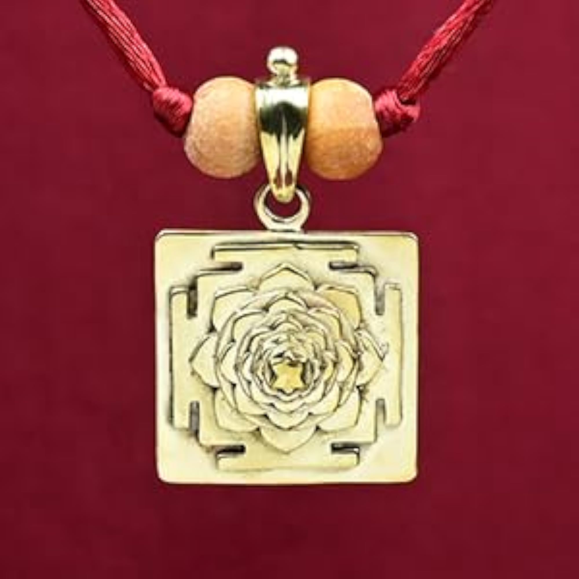 Bhuwaneshwari 3D Yantra Brass Pendant, Divine Blessings