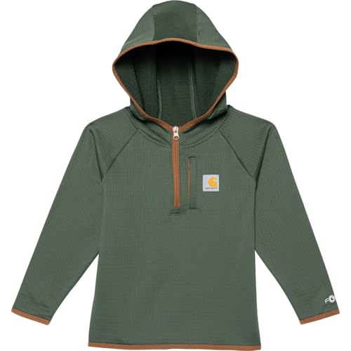 Carhartt Kid's CA6588 Force® Long-Sleeve Quarter Zip Sweatshirt - Youth Boys - 7 Child - Cilantro Green