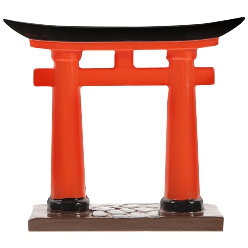 STOBOK Japanese Torii Gate Miniature Shrine Fairy Gardens Decor Zen Garden Japan Torii Gate Prop Altar Shelf Bridge Landscape Ornament for Aquarium Fish Tank Decor