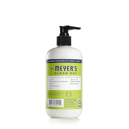 MRS. MEYER'S CLEAN DAY Hand Lotion, Long-Lasting, Non-Greasy Moisturizer, Cruelty Free Formula, Lemon Verbena Scent, 12 Oz