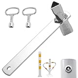 M10 M12 Dreikantschlüssel Set 3er, Pollerschlüssel Dreikant Für Absperrpfosten, Schrankenschlüssel & 3 Kant Schlüssel Für Poller, Feuerwehrschlüssel Universal Aus Stahl & Aluminium