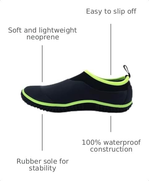 Image of SYLPHID Men's Garden Shoes Women's Rain Shoe Waterproof Neoprene Camp Booties for Camping, Lawn Care, Gardening and Yard Work