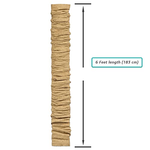 Image of EIFHYT Fabric Cord Cover & Chandelier Chain Cover 2 Pack 6Feet Length for Chandelier Lighting Wires Natural Burlap Easy to Install (Brown)
