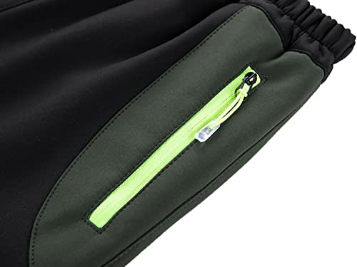 Kids Softshell Pants Boys Girls Fleece Lined Elastic Waist Trousers Children Winter Warm Hiking Trousers4