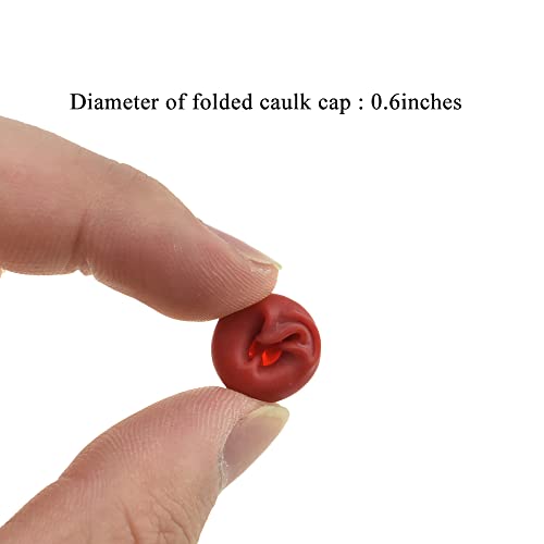 Image of HAHIYO 17Pcs Red Flexible Latex Caulk Cap Caulk Saver Cap Caulk Finishing Tool Caulk Tip Cover Caulking Tube Cover Tube Cap for Glass Cement Adhesives Sealing and Preserving Open Caulking Tube