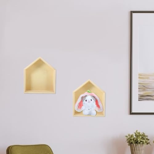 Étagères murales en bois forme maison au design rustique chic - 3
