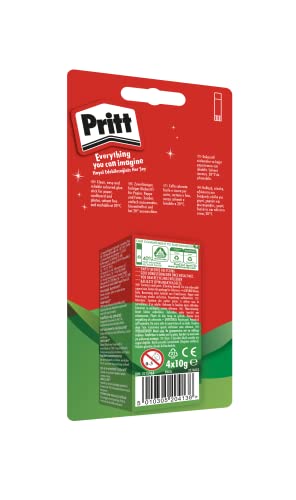 Pritt Rainbow Coloured Glue Sticks, Safe&Child-Friendly Glue for Arts & Crafts Activities, Strong-Hold adhesive for School Supplies, 96% natural ingredients, Craft glue for paper,cardboard,etc, 4x10g (Image - 2)