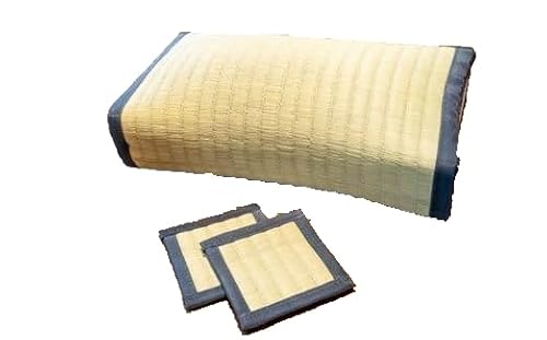 天然い草の枕とコースターセット 職人の手作り品