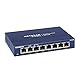NETGEAR GS108GE LAN Switch 8 Port Netzwerk Switch (Plug-and-Play Gigabit Switch LAN Splitter, LAN Verteiler, Ethernet Hub, lüfterloses Metallgehäuse, ProSAFE Lifetime-Garantie), Blau