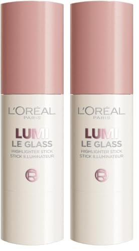 Image of L'Oréal Paris Lumi Le Glass Stick, Multi-Use Highlighter Stick, Radiant Satin Finish, Non-Sticky, Glitter-Free, For All Skin Tones, Shade: 620 Pink Ballet (Pack of 2)