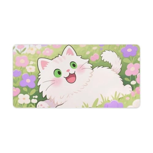 Tapis de souris floral et chat mignon, l'idée cadeau bureau idéale