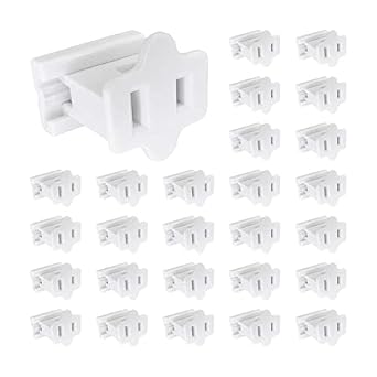 25PACK Ajiminyco SPT-1 Polarized 18 Gauge White Female Zip Plug,Snap On Gilbert Vampire Plugs25PACK SPT-1 White Female Plug