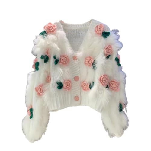 アメリ UND TEXTURE ART FLOWER KNIT CARDIGAN UND TEXTURE ART FLOWER KNIT CARDIGAN