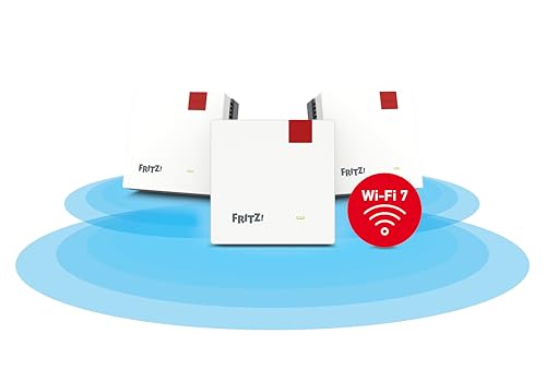 FRITZ!Mesh Set 1700 3er-Set | schnelles Wi-Fi 7 bis zu 3.600 MBit/s | WLAN-Abdeckung für 5-7 Räume | ideal für Internetrouter oder Glasfasermodem (ONT) | einfache Einrichtung | Made in Europe