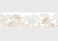 AG Design Selbstklebende Bordüre Goldene Blumen, AWB 8438 | Wasserfest Dekoration für Wände, Möbel, Tapeten, Wandverkleidungen und Türen, Folie, Mehrfarbig | Breite 500 cm x Höhe 13.8 cm