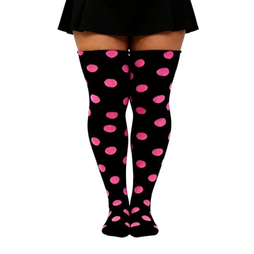 Image of YELAIVP Plus Size Thigh High Socks Extra Large Stripe Over Knee High Stockings for Women