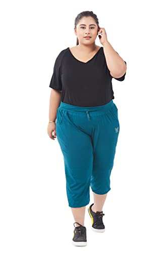 Image of CUPID Women's Cotton Plain Capri 3 /4th Knee Length Short Pant for Ladies