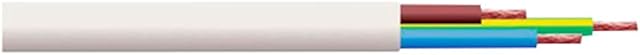 Merriway BH01452 3-Core Round Flex Cable, 2183Y 0.5mm White, 10 Metres (33 feet)