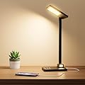 3 in 1 LED Desk Lamp Dimmable Table Lamp Reading Lamp with USB Charging Port and Night Light, Multi-angle Adjustable 25 Lighting Modes Bright Eye-Caring Desk Light Desk Lamp for College Dorm Room