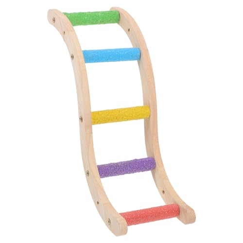 Levemolo Parrot Ladder Bridge Wooden Climbing Toy for Birds Safe Fun Parrot Cage Accessory Bird Training Ladder Random Color