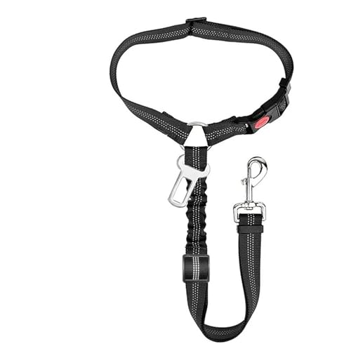 TAFTIWEXN 猫と犬のハーネス 犬用リード ペットカーバックル 多機能ウォーキングドッグロープ 小型ペット牽引ロープ(ブラック)