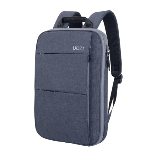 UOZL Laptop Backpack Slim & Expandable with Hidden Built-in Usb Spill-Resistant Notebooks Bag Case for Most 13-15 Inch MacBooks Surface-Books Dell HP Lenovo Asus Computers (DarkGrey-Grey)