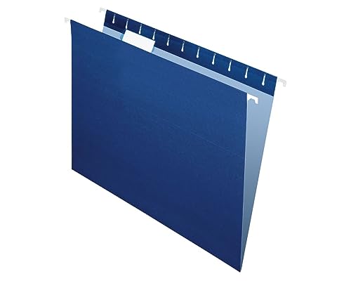 Pendaflex Hanging File Folders, Letter Size, Navy Blue, 25-Pack, Durable Paper Stock, Coated Rods for Smooth Sliding, Lighter Interior to Prevent Misfiling, for Office or Home Fili image 1