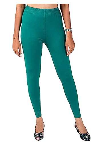 Image of H2 Women's Comfortable Cotton Blend Leggings - Ankle Length, Versatile (in, Alpha, 2XL, Regular, Reliance Green)