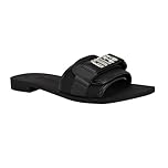 Guess Women's Elyze Flat Sandal, Black 003, 5 UK