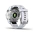 Garmin Fenix 7S, Smaller Sized Adventure smartwatch, Rugged Outdoor Watch with GPS, Touchscreen, Health and Wellness Features, Silver with Whitestone Band