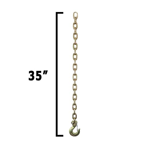 Lot de 2 chaînes de sécurité pour remorque Grade 70 Boxer 5/16" x 35" avec crochet à chape