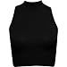 Fashion Wardrobe Womens Crop Top Ladies Polo Turtle Neck Sleeveless Tshirt Cropped 8 10 12 14 New (USA 6-8/UK 6-10 (S/M), Black)