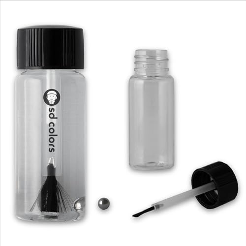 SD COLORS Obsidian Black 197 Ausbesserungslack, 15 ML, Reparatur-Pinsel, Farbcode 197 Obsidian-Schwarz (Farbe)