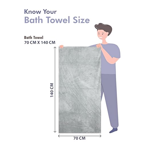 Image of Cortina Premium Solid Towels for Bath 70 x 140 cm 500 GSM Microfiber Bath Towels, Ultra Soft, Highly Absorbent & Quick Dry for Gym, Beach & Bathroom Towels for Men, Women & Kids Color : Grey