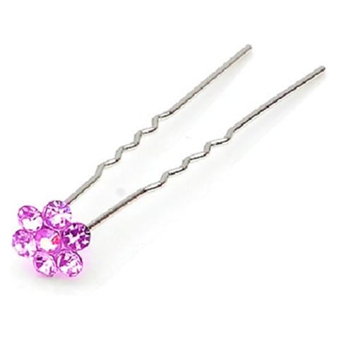 LondonProm Sparkly Pink Flower Hair Pins Cover