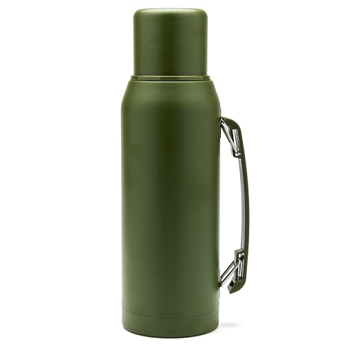 BALIBETOV Termo para Mate – 1 Litro – Aislado al Vacío con Doble Pared de Acero Inoxidable – Libre de BPA – Diseñado Especialmente para Cebar Mate (Green)