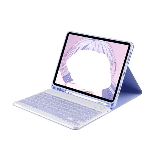 Funda protectora iPad Mini 7 teclado QWERTY YSJX carcasa morada 8.3 pulgadas
