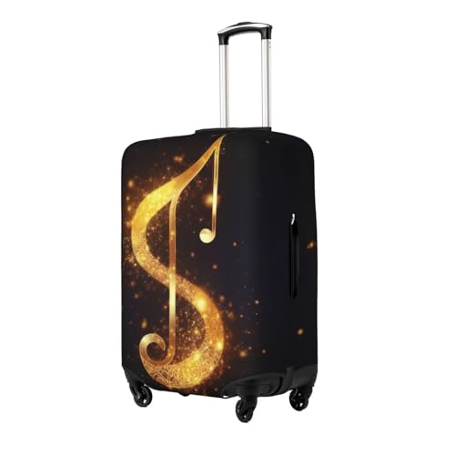 Gold Musical Note With Shiny Star Print Luggage Suitcase Covers Elastic Washable Luggage Protector Luggage Covers For Suitcase2