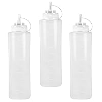 3 Stück Quetschflaschen, Plastik Squeeze Flasche 1000ml Quetschflasche 1000ml, Spritzflaschen, groß Saucenflasche mit Kappen, Soßenflaschen, Soßenspender für Sauces öl Condiment Ketchup Flasche