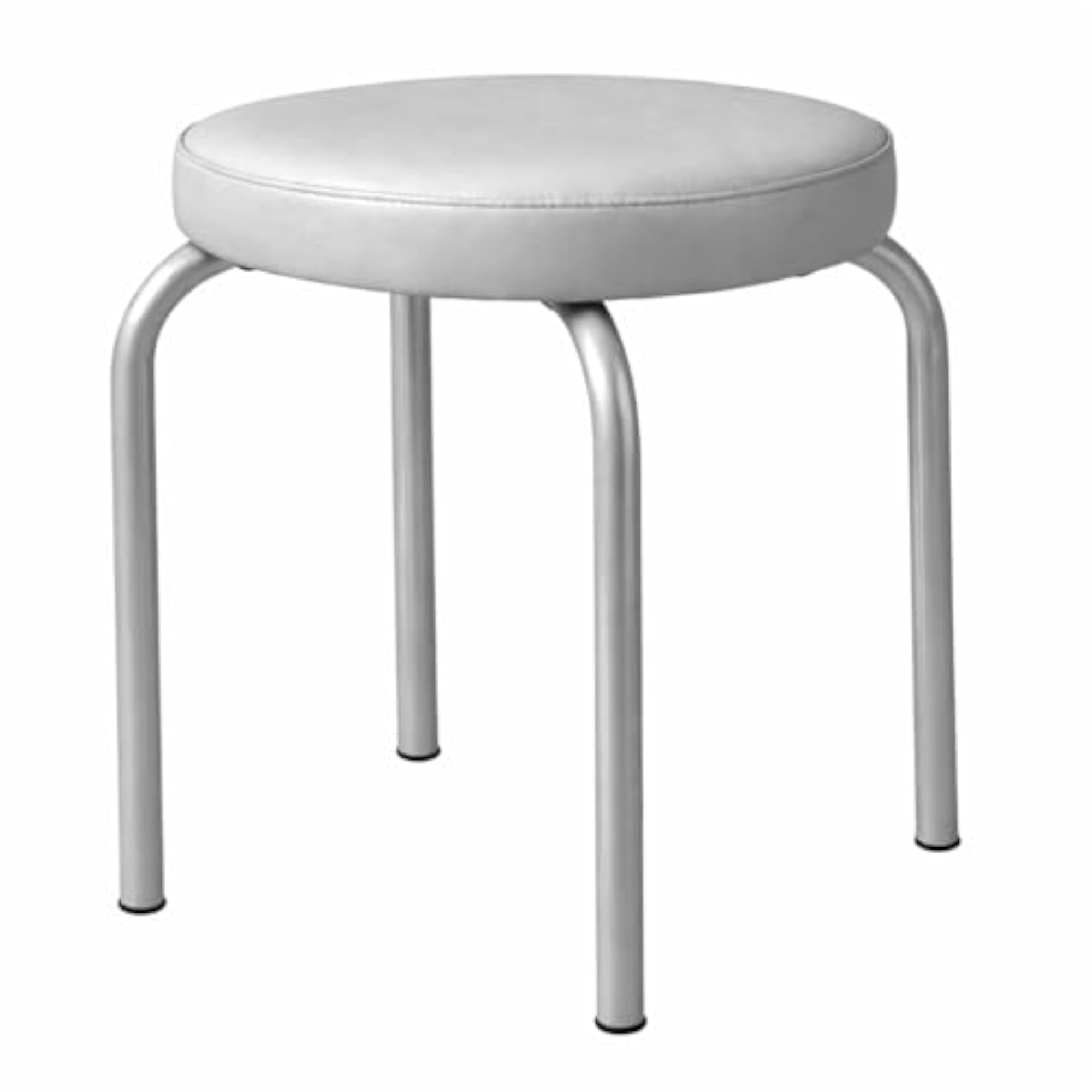 Classic Multipurpose Stool with Grey Cushioned Seat