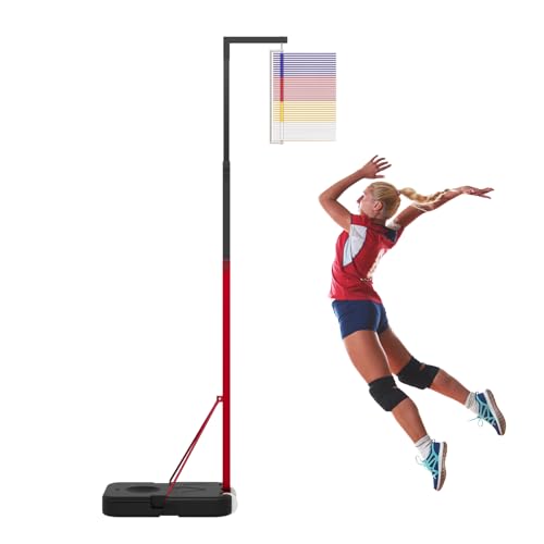 ZELLOXY Vertical Jump Measuring Tool, 4.9-12.6 FT Adjustable Vertical Jump Tester for Volleyball, Slam Training Aid, Floor Standing Jump Training Equipment for School, Gym (Normal)