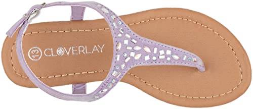 Image of CLOVERLAY Girls Sandals Kids Gladiator Strappy Rhinestone Glitter Flat Sandals