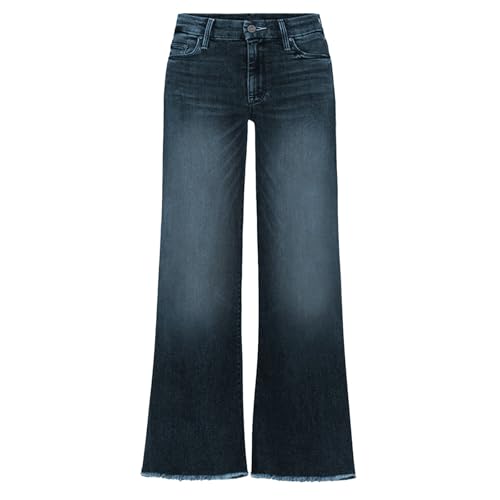 Pantalon en jean baggy pour femme à taille haute élastique