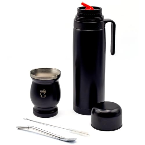 BARGRIN – Kit con Mate, Termo y Bombilla de Acero Inoxidable - in...