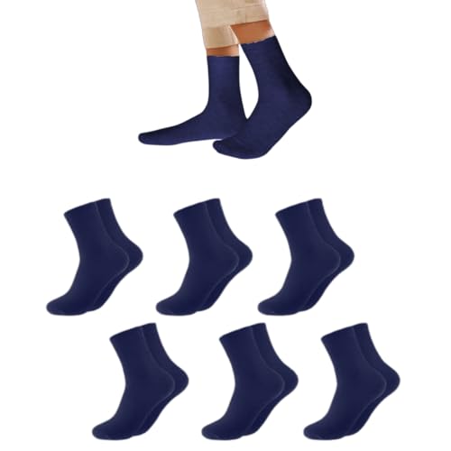 Nakloe - Pack 6 pares - Calcetines azul y marino para colegio - Calcetines escolares azul marino