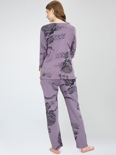 Image of ZEYO Night Suit for Women's Printed Cotton Night Dress of Top and Pajama Set (Available in Plus Size)