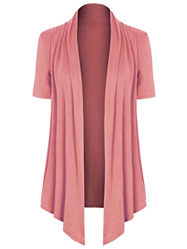 Image of MixMatchy Women's Lightweight Short Sleeve Draped Open Front Cardigan Vest