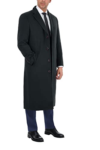 Image of THE SUIT DEPOT Mens Single Breasted Wool Cashmere Full Length Overcoat